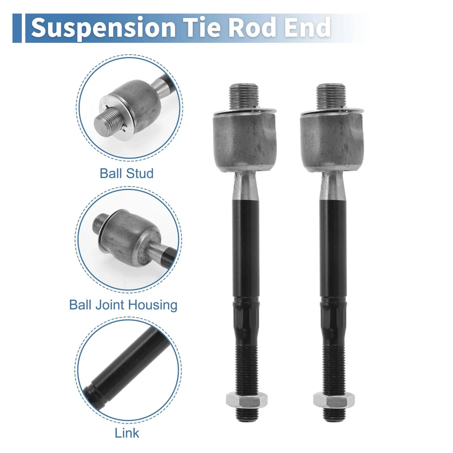 2 x Front Inner Tie Rod End Links for Lexus LS430 (2001-2006)