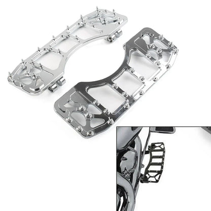 CNC Front Floorboards for Harley Touring Dyna FLD (2014-2023) - Chrome Pair