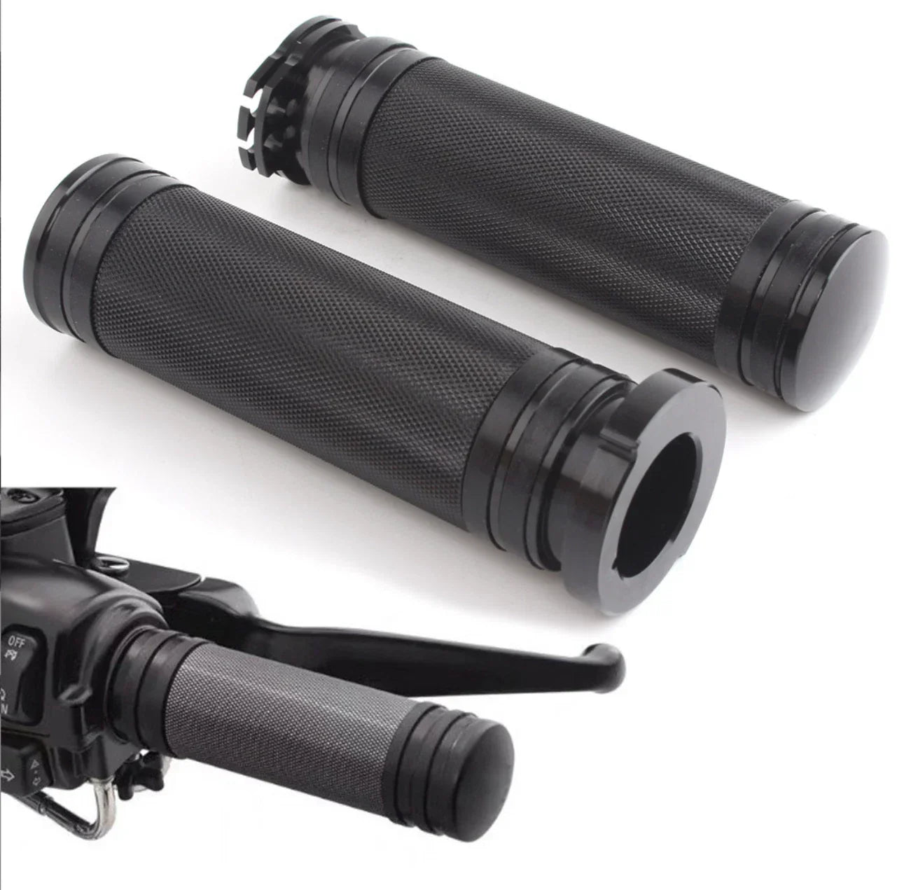 CNC 1" (25mm) Handlebar Grips for Harley Touring, Sportster, Dyna