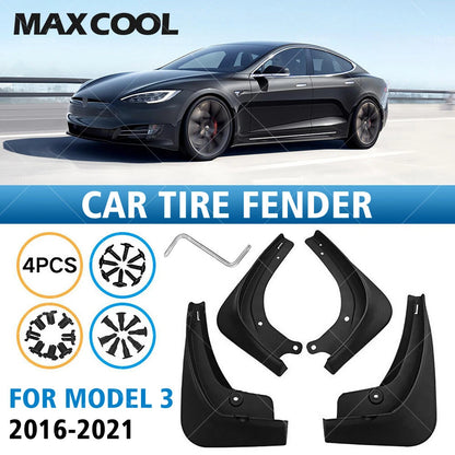 4 Pcs Mud Flaps Splash Guards for Tesla Model 3 (2017-2023)