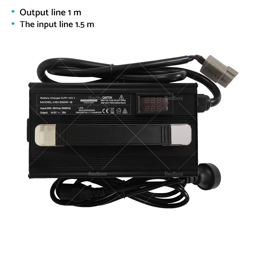 30A 14.6V Lithium Battery Charger AC/DC for Lithium Iron LiFePO4 OZ