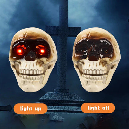 Scary Skull Decoration with Red Light Eyes & Sound for Halloween Party