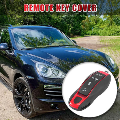 Red Remote Key Fob Case Cover for Porsche Cayenne Panamera Macan (2011-2023)
