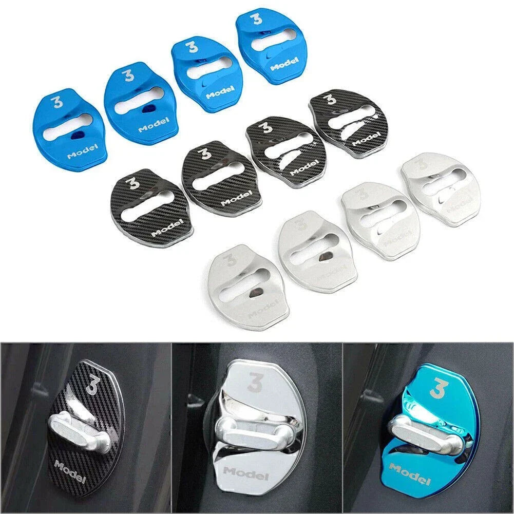 4 x Door Lock Covers for Tesla Model 3 (2018-2022)