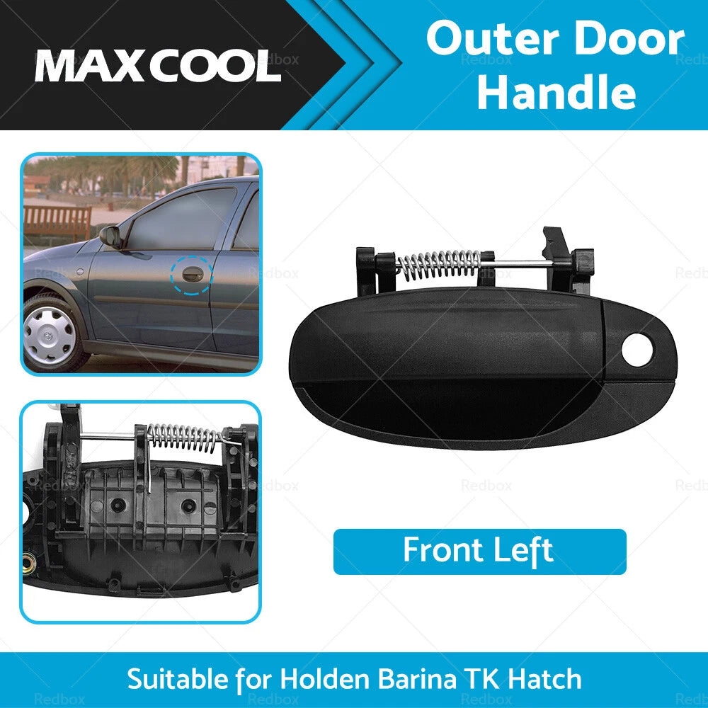 Front Left Outer Door Handle Black for Holden Barina TK Hatch (2005-2010)