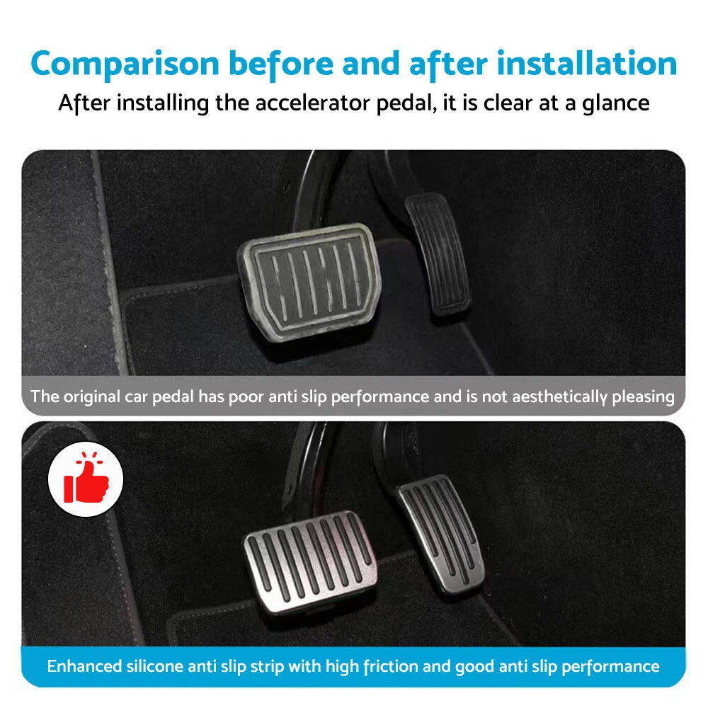 Aluminum Foot Pedal Covers for Tesla Model Y & Model 3 (2020-2023)