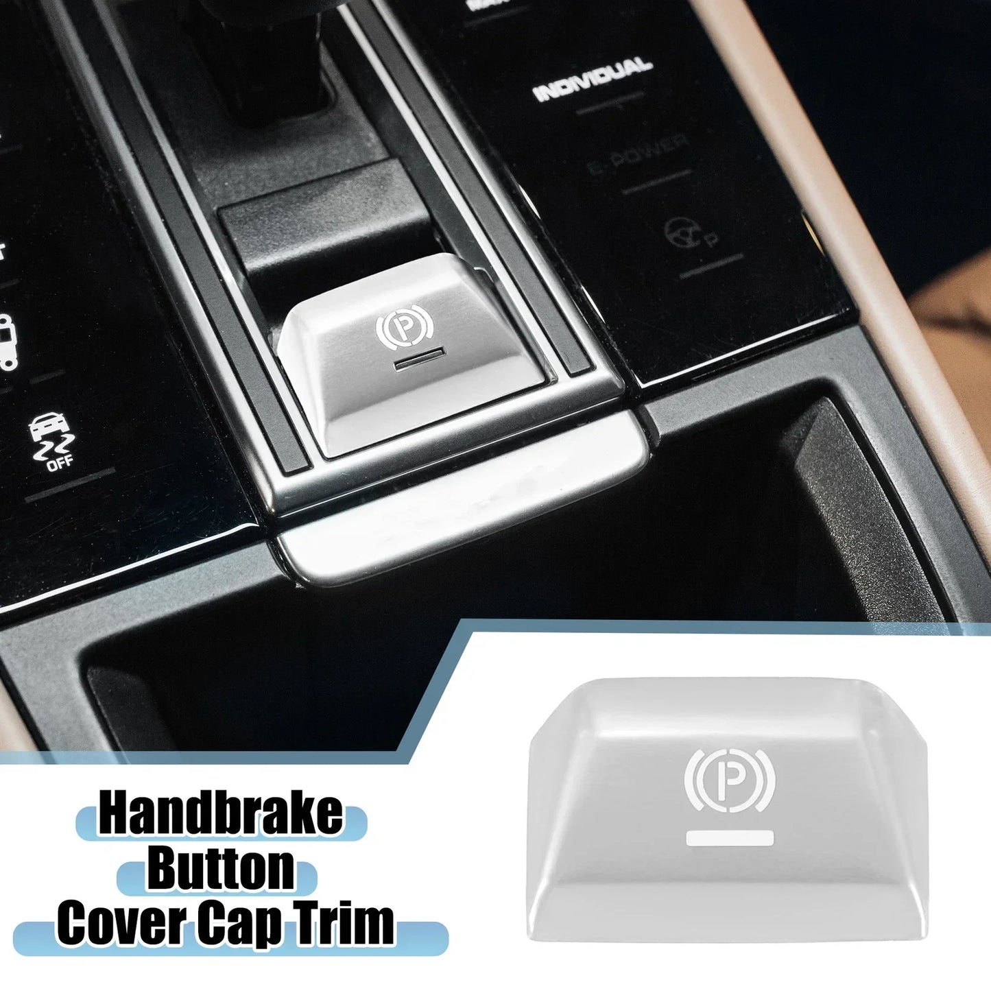 Electronic Handbrake Button Cover for Porsche Panamera (2017-2022) Silver