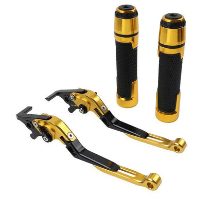 Folding Gold Brake Clutch Lever Grip Set for Yamaha FZ MT 07 09 (2014-2020)