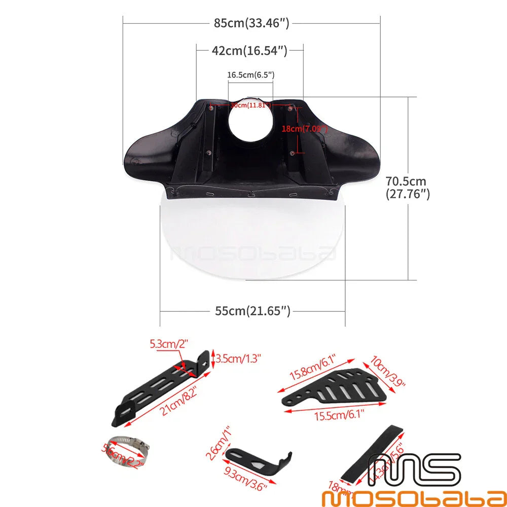Windshield & Batwing Fairing for Harley Sportster 48 XL1200X 883 Dyna (2010-2023)