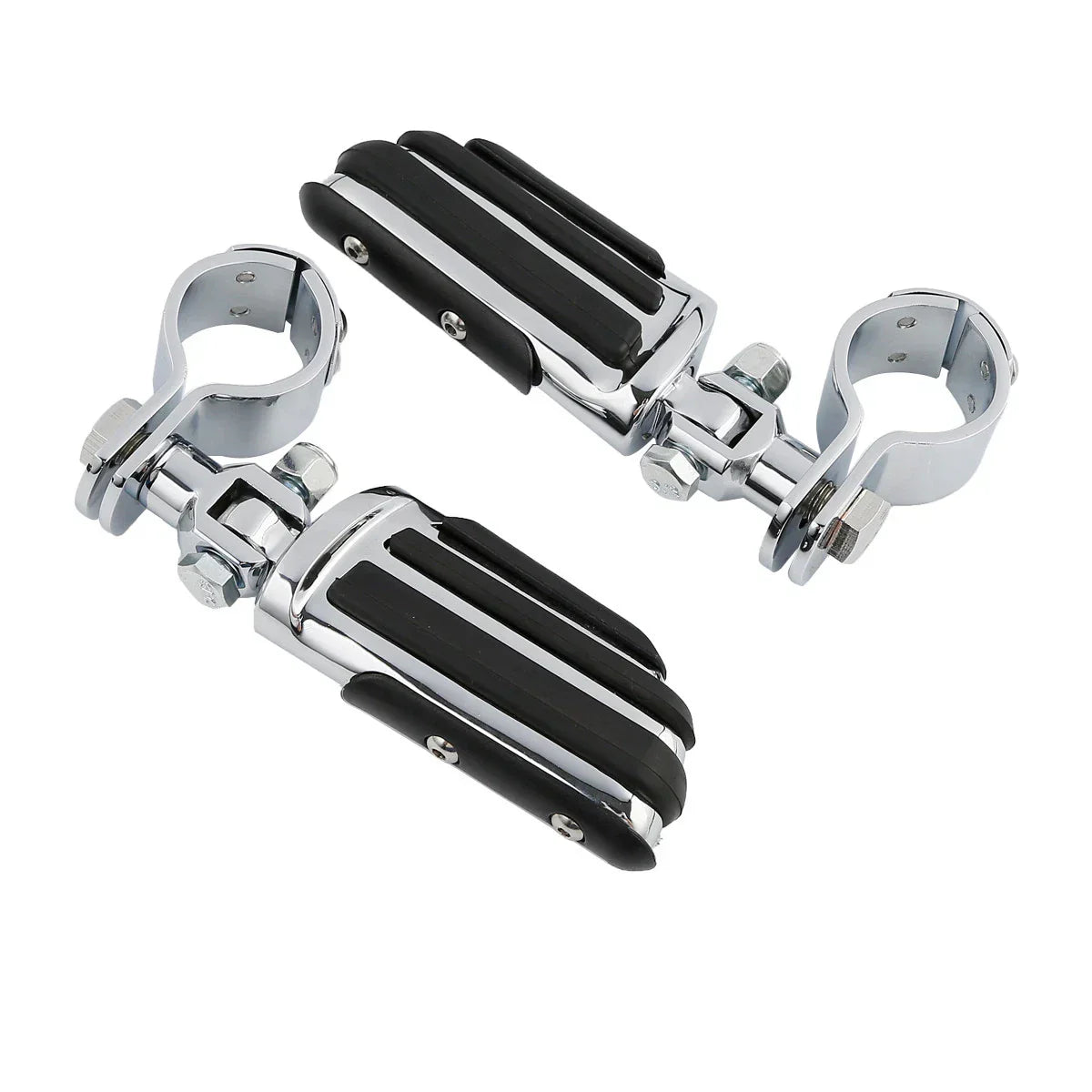 4x Chrome Adjustable Footpeg Clamps 22mm 25mm 32mm 35mm for Harley Street Glide