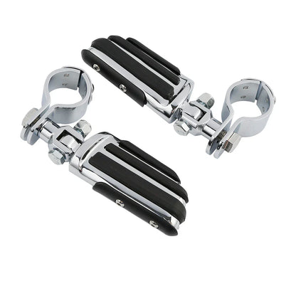 4x Chrome Adjustable Footpeg Clamps 22mm 25mm 32mm 35mm for Harley Street Glide