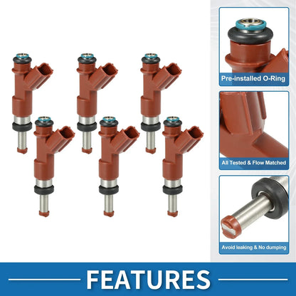 Fuel Injector 6 x No.23209-0P040 for Toyota Camry LE SE XLE 3.5L (2007-2011)