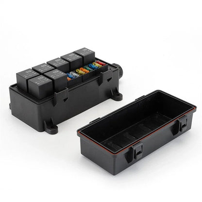9-Way Fuse Relay Box with 4-Pin 40A Relays & Fuses for Car Truck