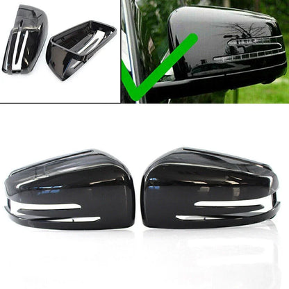 Gloss Black Rearview Mirror Covers for Mercedes Benz E/C/S W212 W204 W221 (N/A)