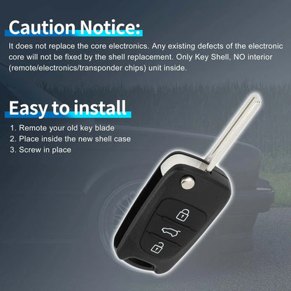 Keyless Entry Remote Key Shell Case for Hyundai i20 i30 i35 iX20 iX35 (2010-2020)