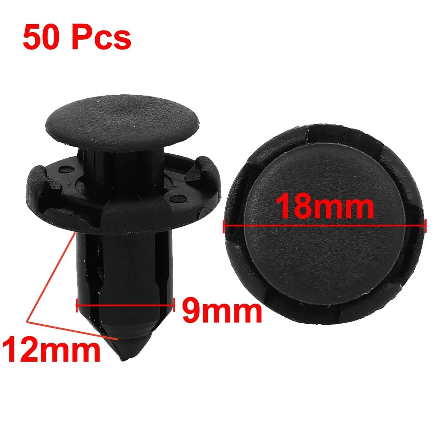 50 x Nylon Rivet Fastener Clips 9mm for Honda Bumper