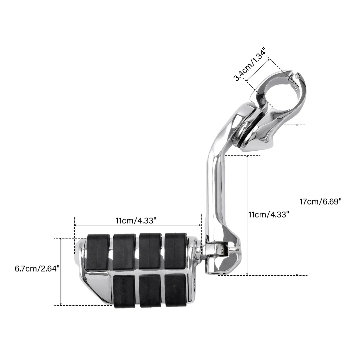 1-1/4" Chrome Footpeg Footrest Mount for Harley Touring Engine Guard