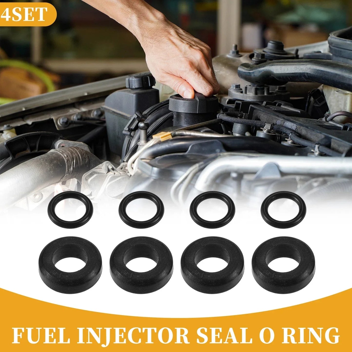 Fuel Injector Seal O-Ring Set for Ford F-Series (2004-2008) - NBR Rubber Black