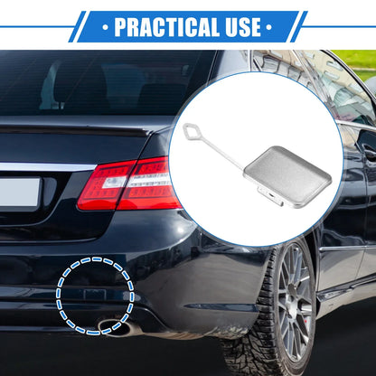 Rear Bumper Tow Hook Cap for Mercedes-Benz E350 Sedan (2010-2013) Silver Tone