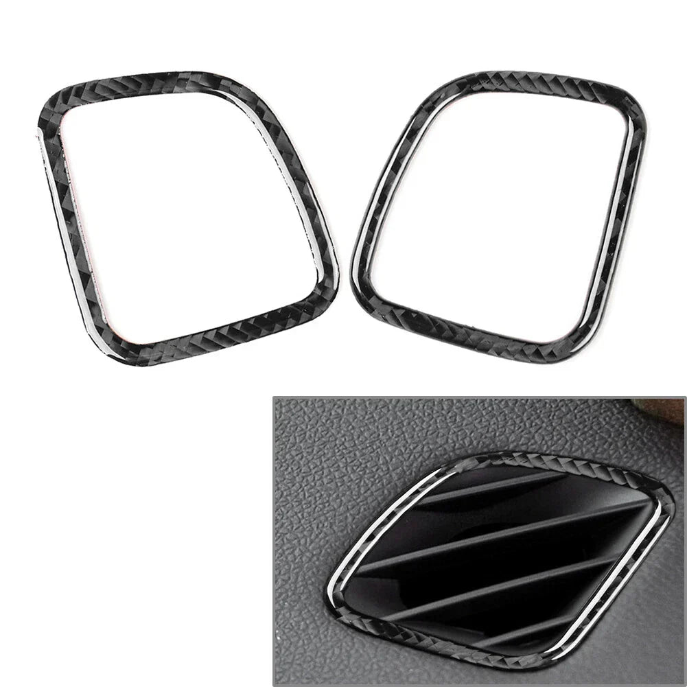 Carbon Fiber Black Interior Dashboard Air Vent Cover Trim for Cadillac CTS (08-13)