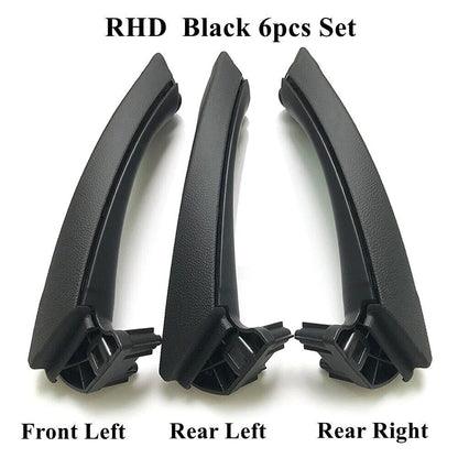 6 x Black Inner Door Panel Handle Pull Trim Covers for BMW E90 3 Series (2007-2013)