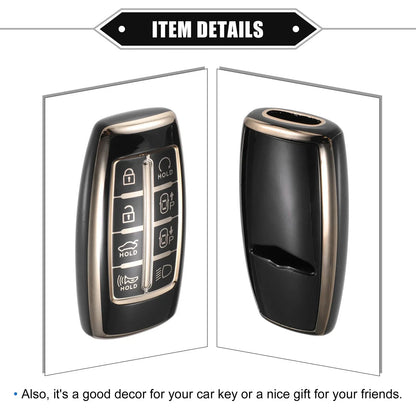 TPU Key Fob Cover Case for Hyundai Smart Remote - Black (No specific years)