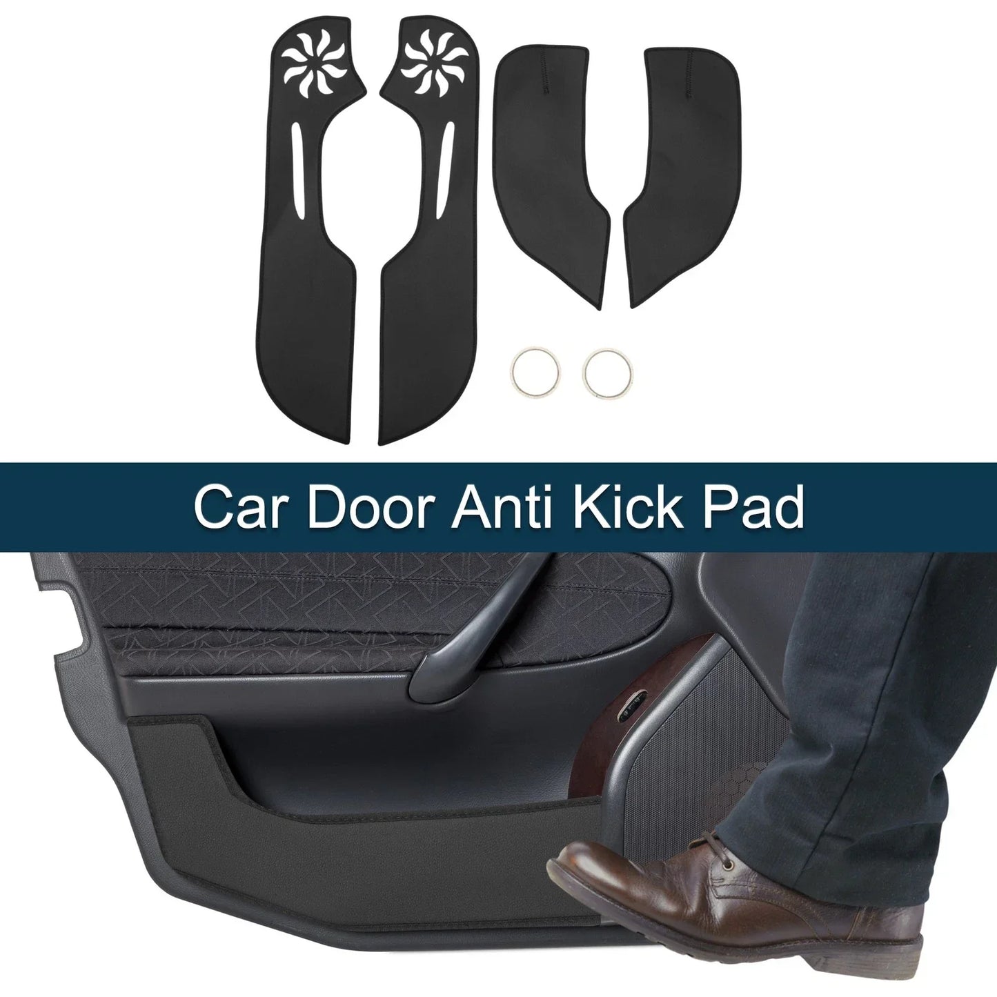 Car Door Anti Kick Pad Sticker Protector for Honda Civic (2012) - Black Set