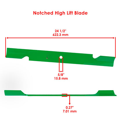 Caltric Deck Spindle with Notched Hi-Lift Blade for Bad Boy AOS 72" (2009–2010)