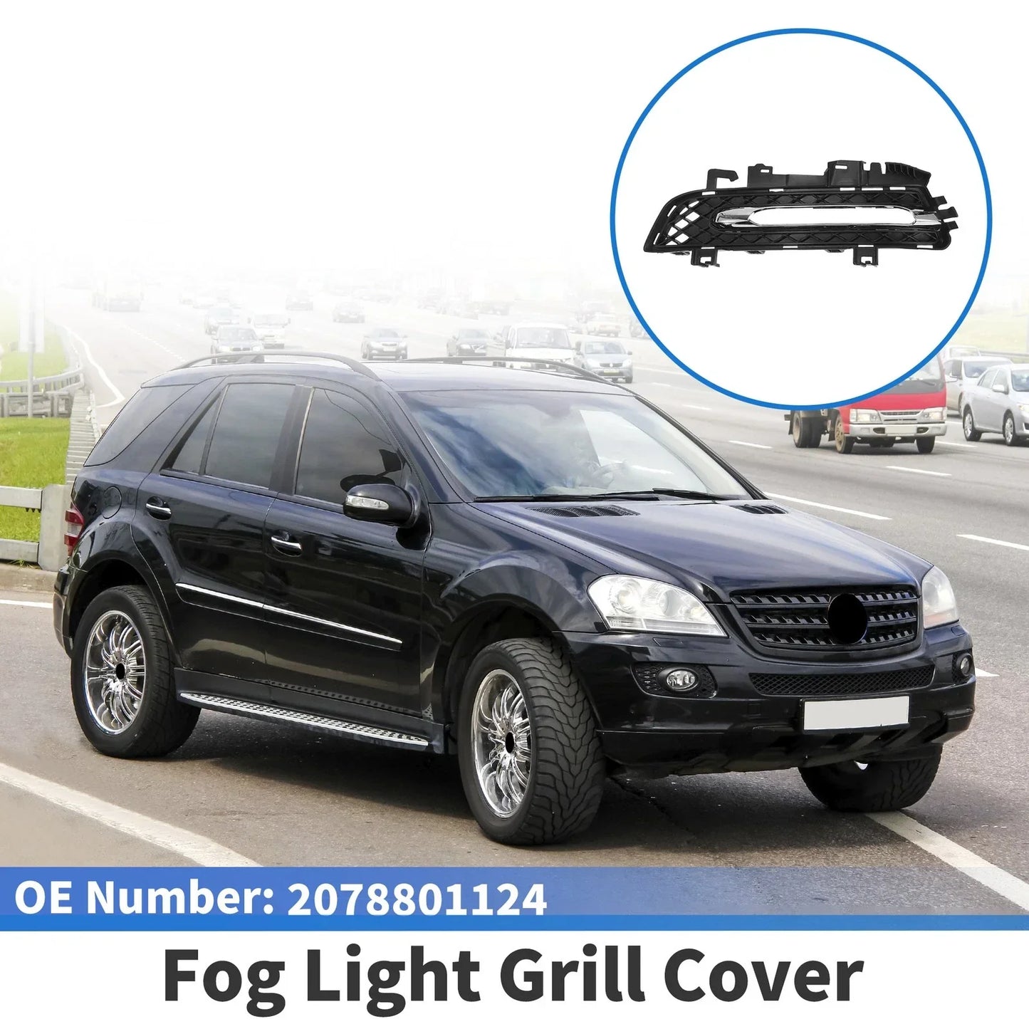 Front Left Fog Light Grill for Mercedes-Benz (2012-2018)