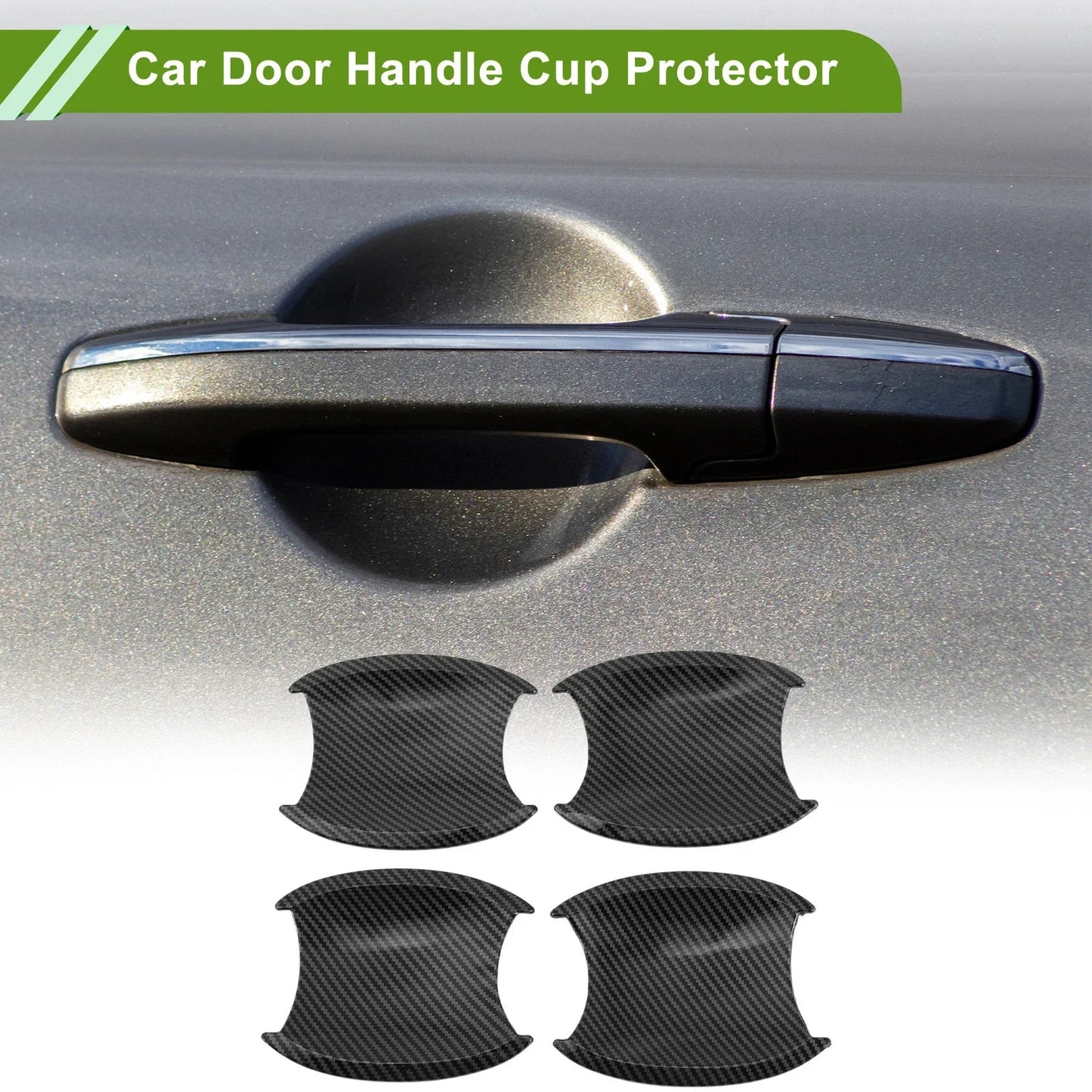 Car Door Handle Cup Protector for Honda CR-V 2007-2011 Carbon Fiber Black