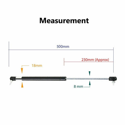 500mm Gas Struts 350N for Caravans, Trailers, Canopies, Toolboxes