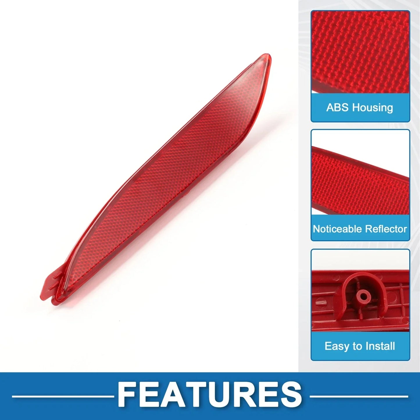 Rear Left Bumper Reflector for Hyundai Elantra (2011-2013) Red