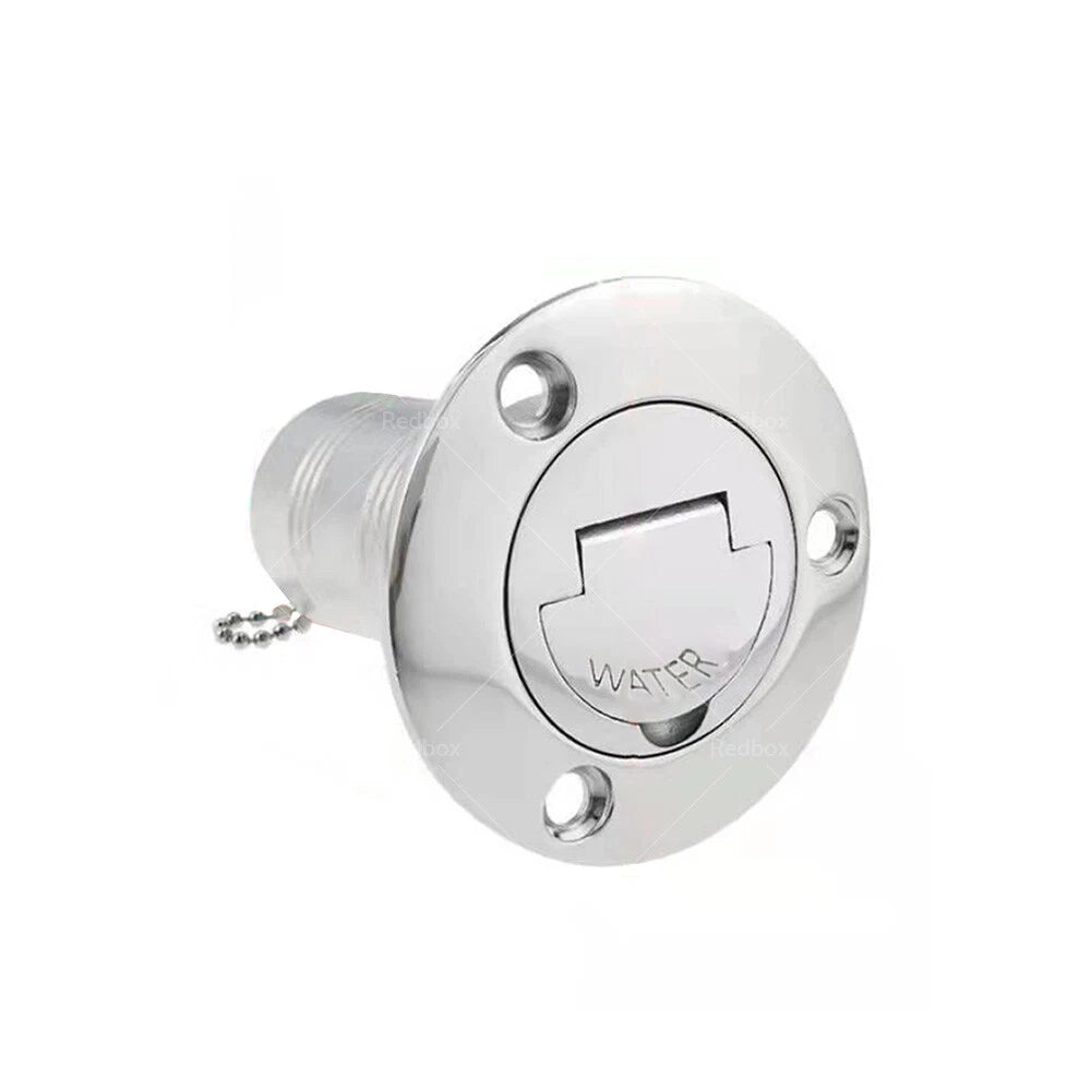 1-1/2" Marine Boat Keyless Water Deck Fill Filler Polished 316 Stainless Steel