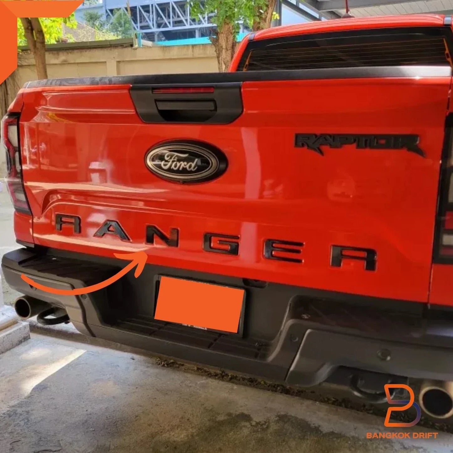 Chrome Rear Tailgate 3D Badge Emblem Logo for Ford Ranger (2023-2025)