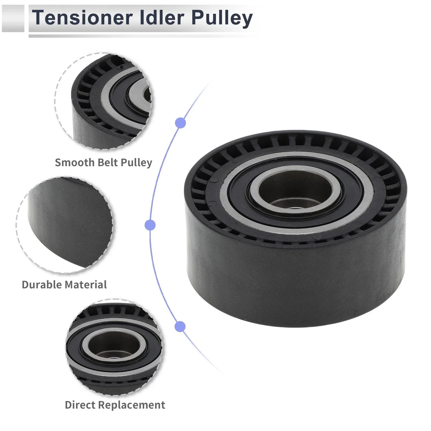 Drive Belt Idler Pulley for Mercedes-Benz C-Class (2017-2023) Black