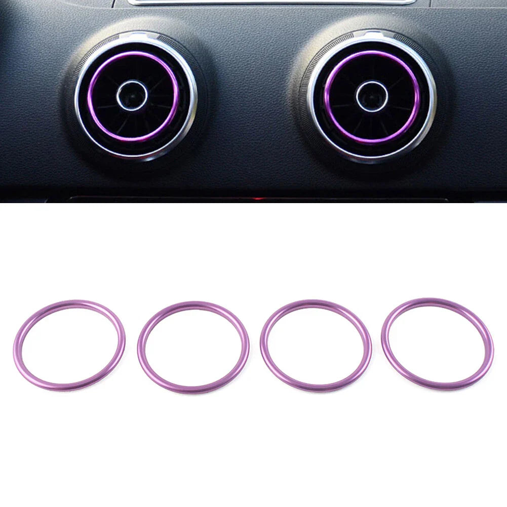 4x Air Condition Vent Outlet Trim Rings for Audi A1 S1 2010-2018 Purple