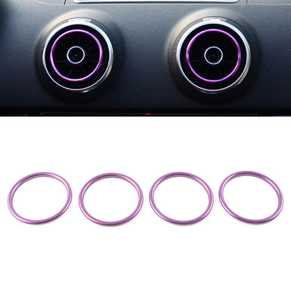 4x Air Condition Vent Outlet Trim Rings for Audi A1 S1 2010-2018 Purple
