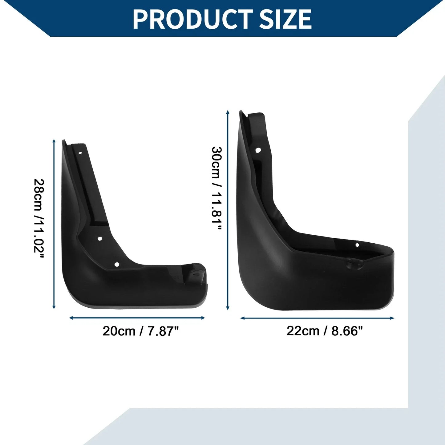 Mud Flaps Splash Guards 1 Set for Mercedes-Benz A Class Hatchback (2013-2019)
