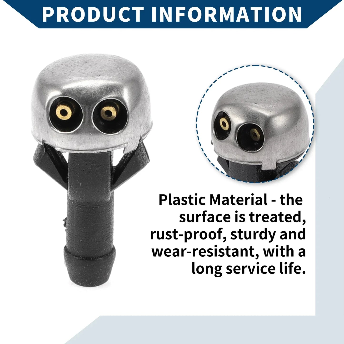 2 x Front Windshield Washer Nozzles for Mercedes-Benz 220D (1968-1973)