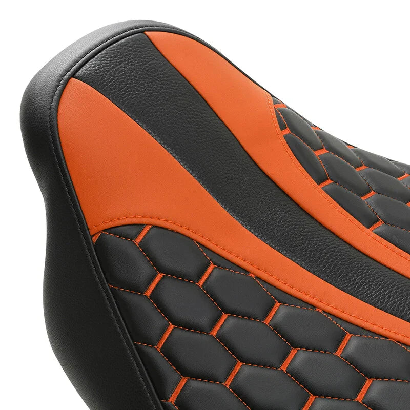 Seat Black/Orange Driver Passenger for Harley Touring Electra Glide (2009-2023)