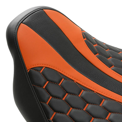 Seat Black/Orange Driver Passenger for Harley Touring Electra Glide (2009-2023)