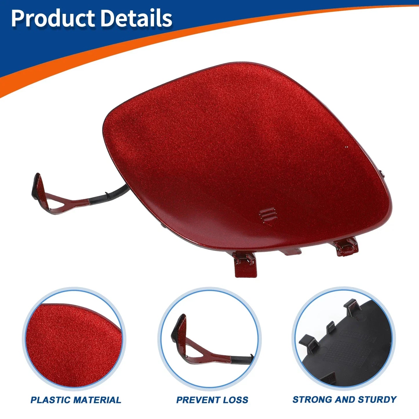 Front Car Bumper Tow Hook Cover for Mercedes-Benz C300 (2015-2018) Red