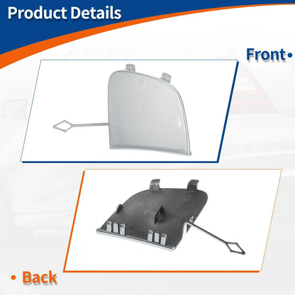 Front Car Bumper Tow Hook Cover for Mercedes-Benz GLA (2015-2020) Silver Tone