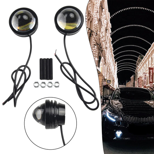2 x White 12V-24V High Power Bull Eye LED Projector Fog Lamp for Car
