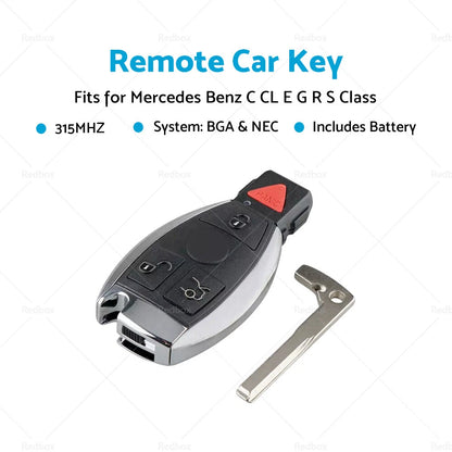 315MHz Remote Key Fob for Mercedes Benz C E G S Class