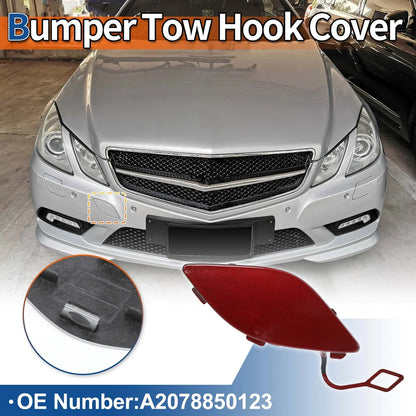 Front Car Bumper Tow Hook Cover for Mercedes-Benz E350 (2010-2014) Red