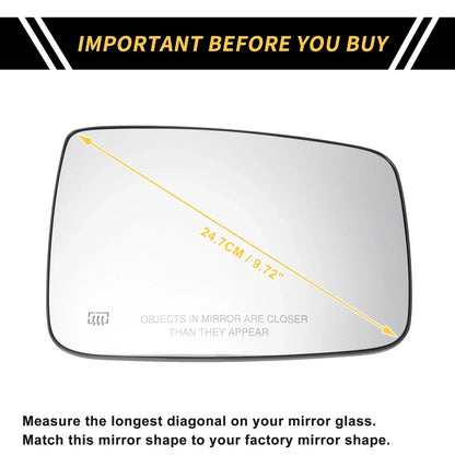 Heated Right Mirror Glass for Dodge Ram 1500 2500 (2010-2023)