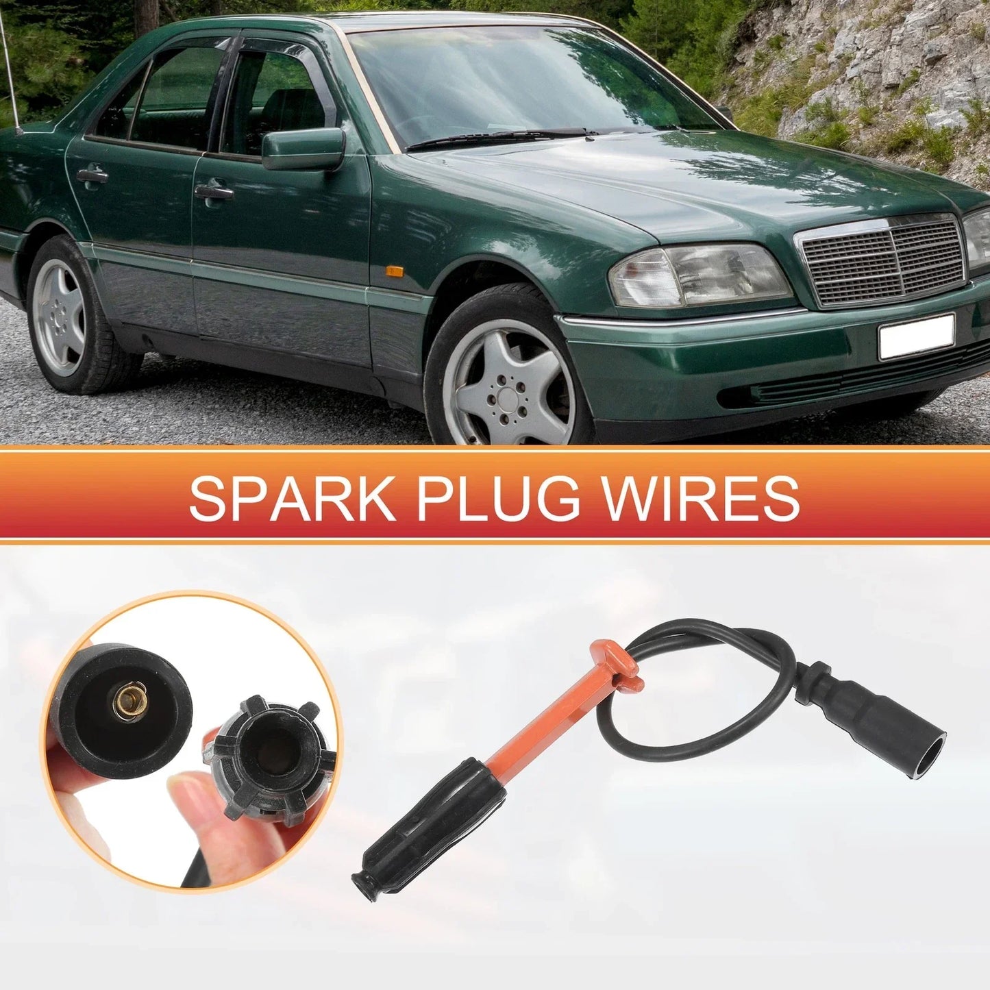 4pcs Spark Plug Wire Ignition Coil Cable for Mercedes-Benz C220 (2001-2005)