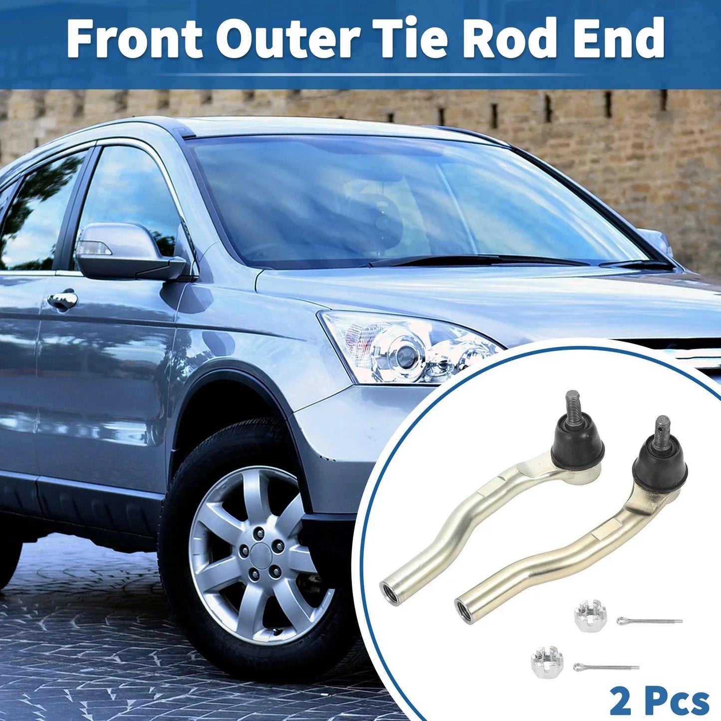 2 x Front Outer Tie Rod Ends for Honda CR-V (2017-2023)