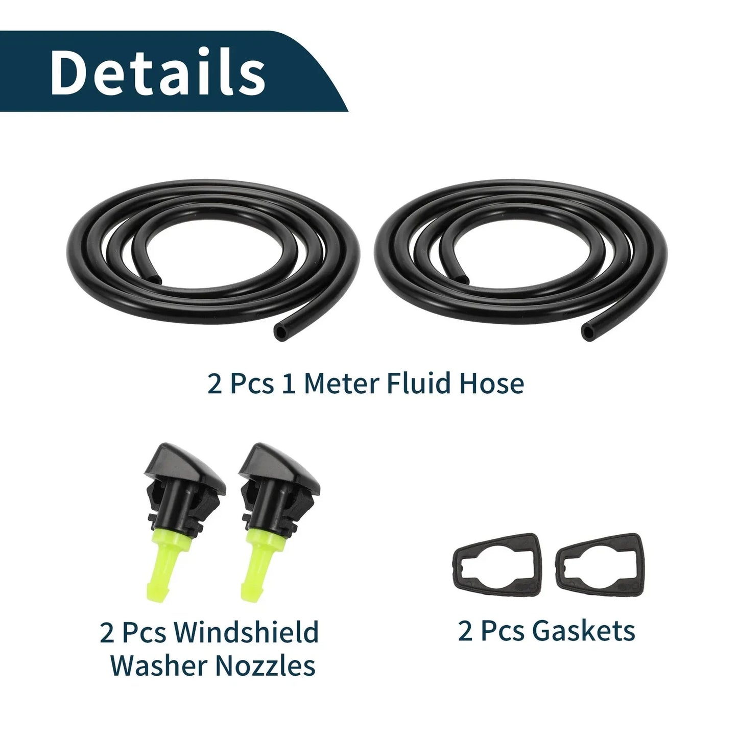 Windshield Washer Nozzle & Gasket, Fluid Hose for Dodge (2001-2006)